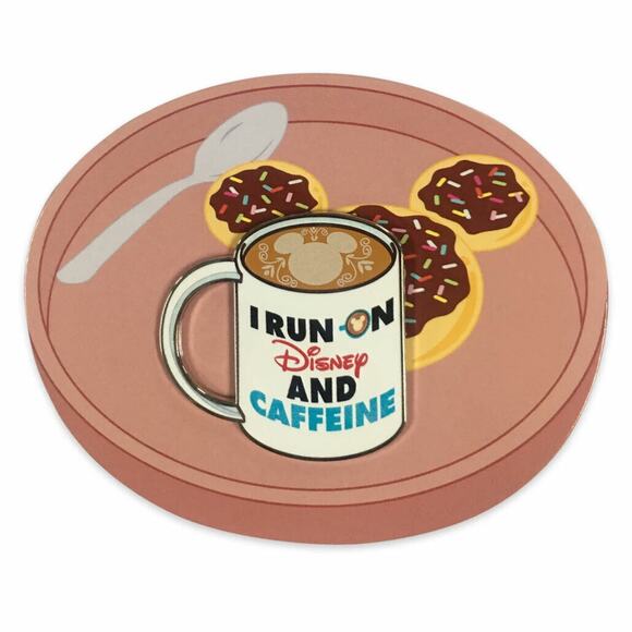Disney - ''I Run on Disney and Caffeine'' Flair Pin - Picture 1 of 1